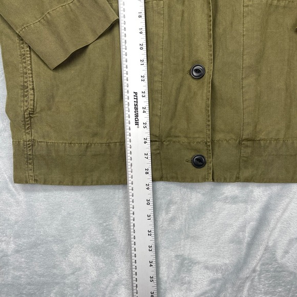 Lucky Brand Jacket Womens Large Green Utility Pocket Hooded Button Inside Zip - Picture 10 of 10
